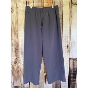 Athleta Stride Pant Purple Wide Leg High Rise Travel Athleisure Comfort Large